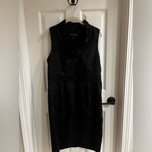 Connected Apparel Little Black Dress with Floral Silky Print